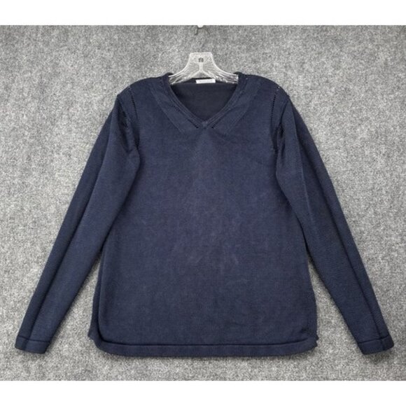 Willi Smith Women’s S Navy Blue Sweater Side Slit Soft Preppy Casual - Picture 1 of 11